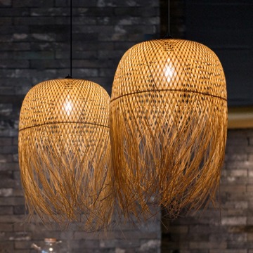Japanese and Southeast Asian Bamboo Chandelier Lights
