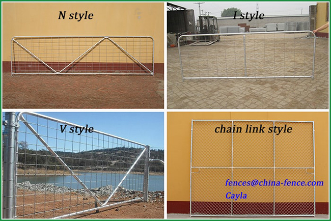 Heavy duty iron galvanized steel farm gate