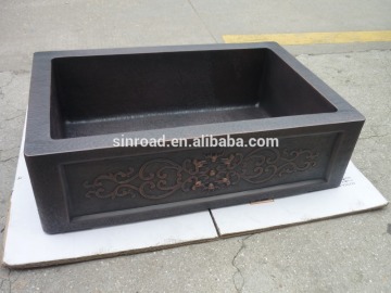 Hammered Copper Kitchen Sink Dark Coffee Color