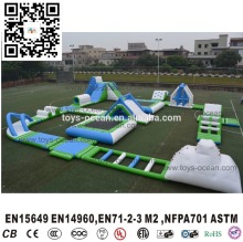 Inflatable water obstacle and trampoline aqua fun inflatable water park