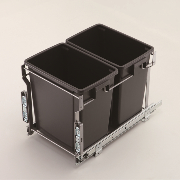 Double Pull-Out Wastebin Cabinet Hardware with Ball Bearings - D37198.30