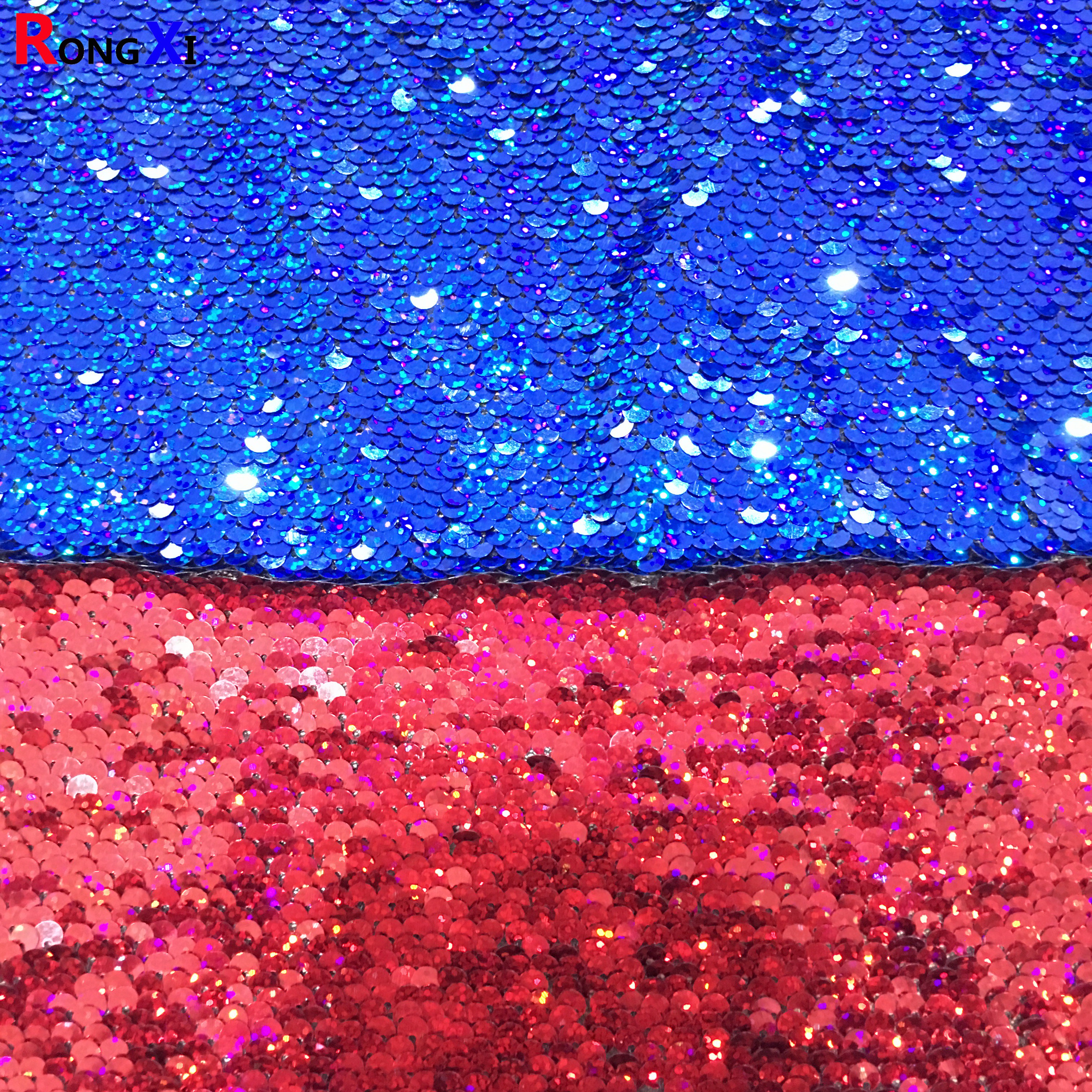RXF0751 Marke 5MM Dream Color Laser Bling Bling Marineblau Paillettenstoff