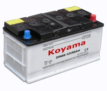 Dry Charged Car Battery DIN88 12V 88ah