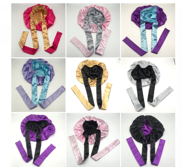 Low MOQ Private Label Virgin Hair Packaging Custom Silky Satin Bags Drawstring Bags With Logo for Hair Bundles And Wigs