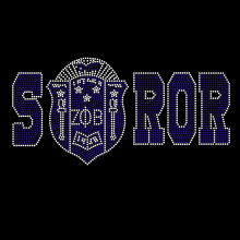 Custom Zeta Phi Beta Bling Motif Crystal Rhinestones for Shirts, Shoes, and Bags