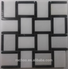White and black marble mosaic tile kitchen bathroom home decorate