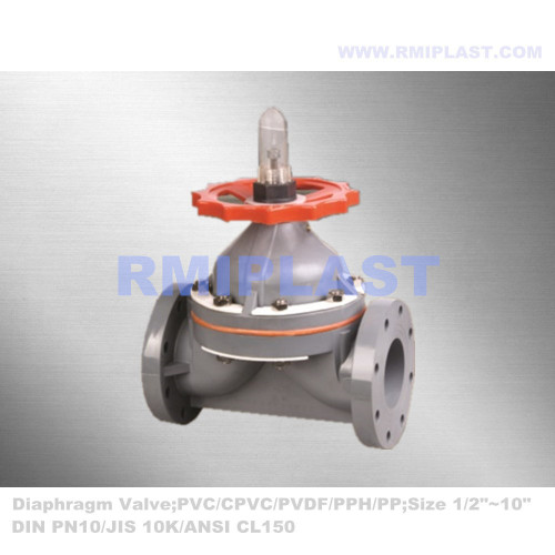 Válvula de diafragma industrial CPVC Flange BS4504