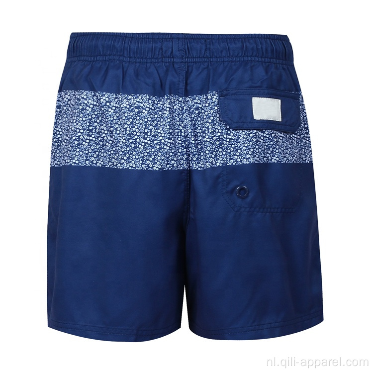 Geborduurde strandshorts van 100% polyester