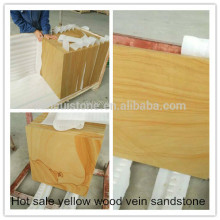 good yellow wood vein Sandstone, factory price Sand Stone, Wooden Yellow Sandstone