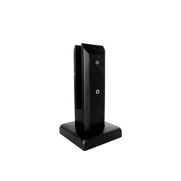 Stair glass black frameless railing fitting socket
