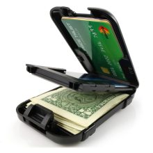 Black Multifunctional Removable Money Clip with RFID Blocking for Credit Cards Wallet Protection