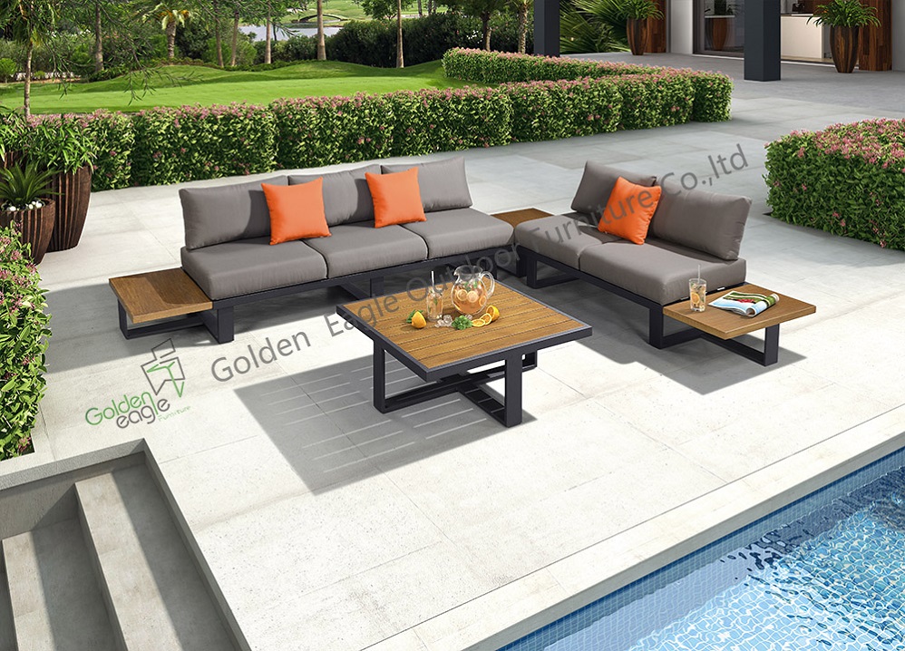 Pemulihan sofa taman rekreasi aluminium sectional