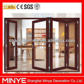 ALUMINUM 3 PANEL FOLDING GLASS DOOR COMMERCIAL AUTOMTIC GLASS FOLDING DOOR THREE PANEL GLASS FOLDING DOOR