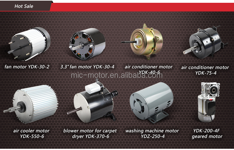 Single phase AC fan motors for air conditioners
