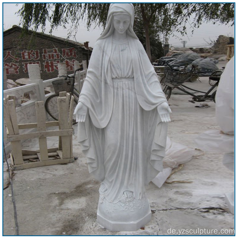Leben Größe Weiß Marmor Jungfrau Maria Statuen zum Verkauf