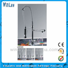european kitchen brass faucet with led light