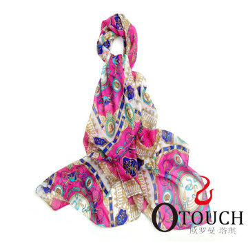 Fashion lady print silk jewelry scarf