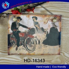 Unique design heat transfer printing ceramic wall decorative plaque, ceramic wall sign, ceramic wall hanging