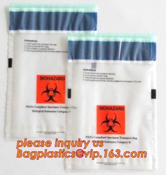 PE Bio Hazard Medical Bags, Plastic Bag For Medication, hospital Medical Biohazard Waste Bag