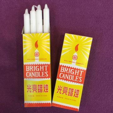 Cheap Yellow Box Plain White Pillar Candles