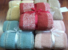 Taupe Cotton Cable Knit Bed Throw Blanket