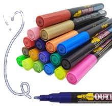 12-24 Color Outline Metal Marker Pens for Permanent Writing and Drawing Lines