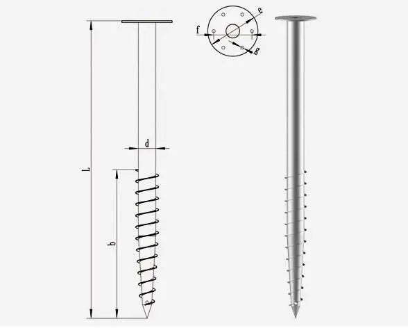 Solar Mounting Component Ground Screw Pole Screw Post Anchor Pile