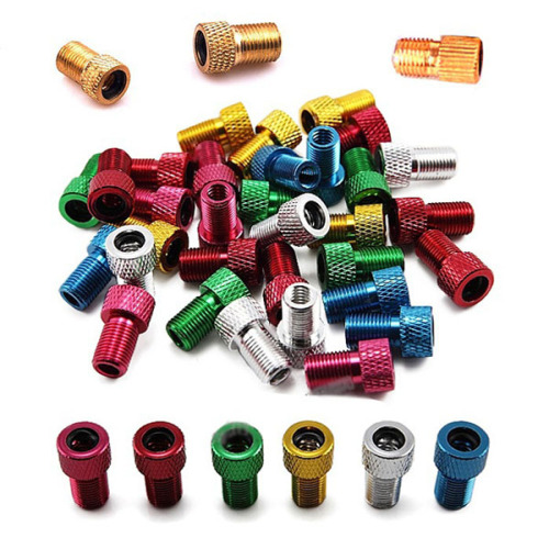 Colorful bicycle pump mouth presta valve cap converter