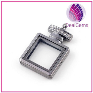 Hot selling necklace locket the perfume bottle-shape floating locket for necklace