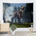 Dinozaur Gobelin Tyrannosaurus Wild Anicient Animals Wiszące na ścianie Tropical Rain Forest Jungle Naturalne 3D koc ścienny dla dziecka