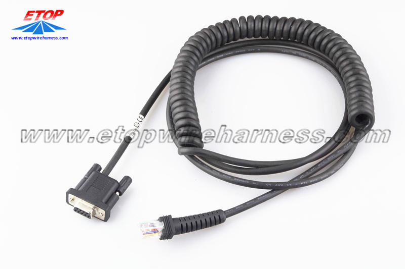 Coiled DB cable na relief relief strain