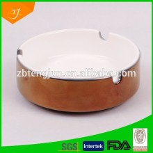 2015 new high quality round ashtray, ceramic golden ashtray, ashtray