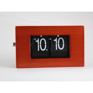 Flip Clock di bambù rettangolare di piccole dimensioni