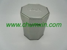 Octagonal tea tin box