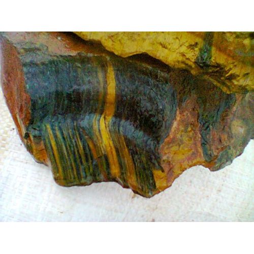 Yellow and blue tiger eye stone block