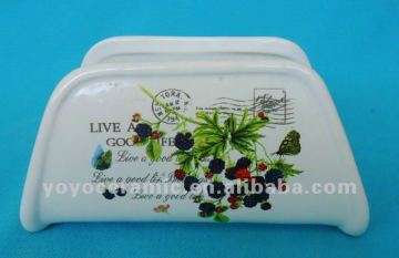 decorative ceramic napkin ring tissue box