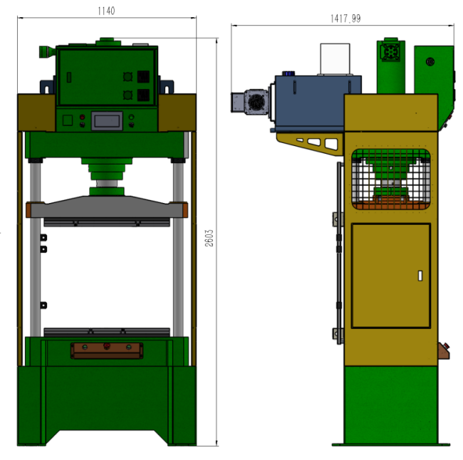 Máquina de modelagem de prensa seca por pressão de óleo servo (frente e lateral) Servo oil pressure dry press shaping machine(front&side)
