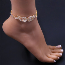 High-Quality Crystal Rhinestone Anklets: Bling Bling Angel Wings Design for Women and Girls