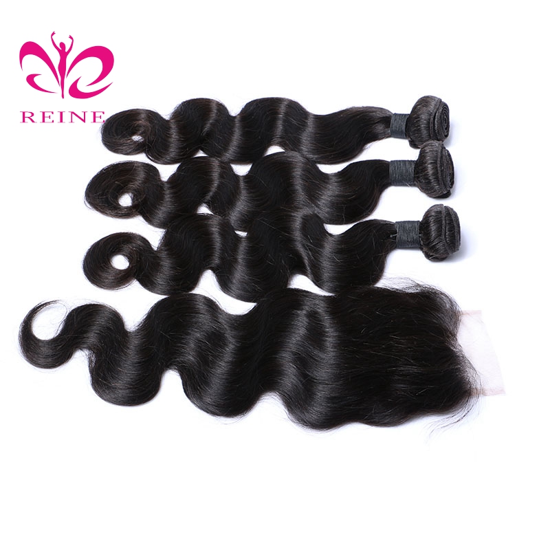 Wholesale Vendors for Raw Virgin Hair Brazilian Body Wave Bundles with Closure 3 Bundles with Closure Unprocessed Human Hair