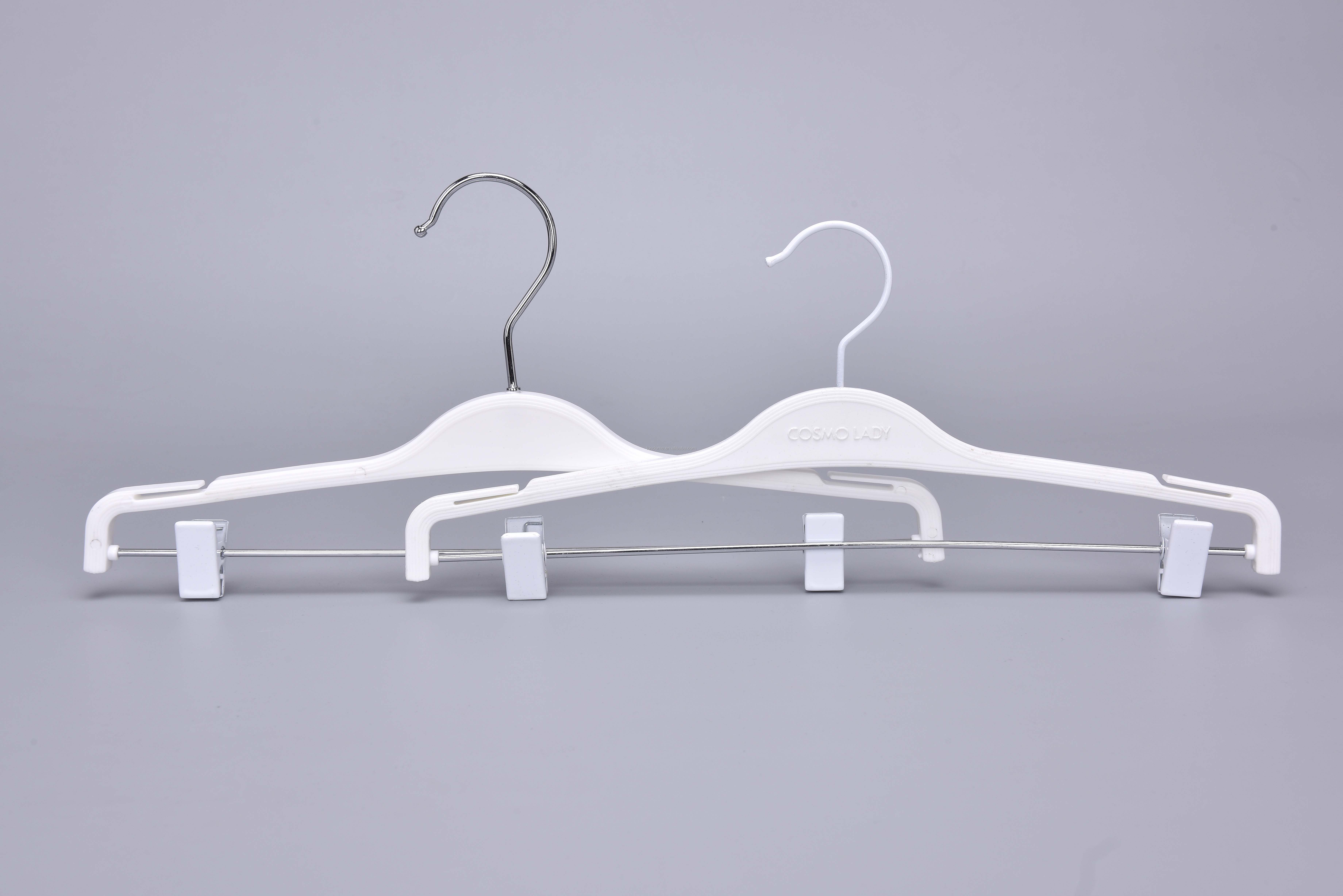 white color plastic underwear lingerie hanger for clothes shop display
