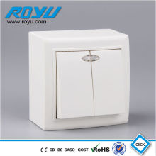 surface type 2 gang European wall switch with LED