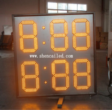 yellow 18 inch led clock display/stadium clock led display