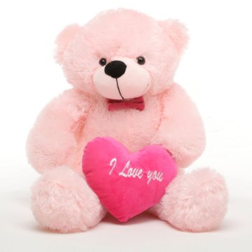 pink teddy bear with love heart, teddy bear 50cm, pink teddy bear with heart