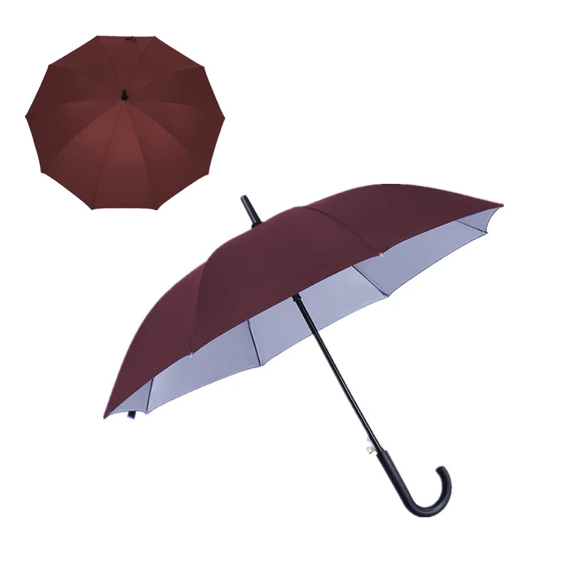 Cheap Promotion Straight Umbrella Automatic Silver Coating Umbrella