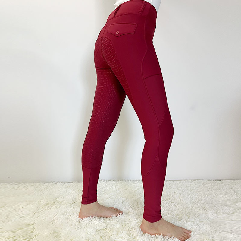 Pantalones ecuestres transpirables de mujer roja clásica