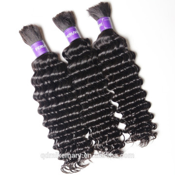 Princess Brazilian Human Hair Braiding Deep Wave Black Color Hair Bulk