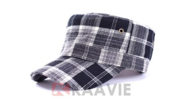 tartan checked lattice diamond cadet train conductor military cap