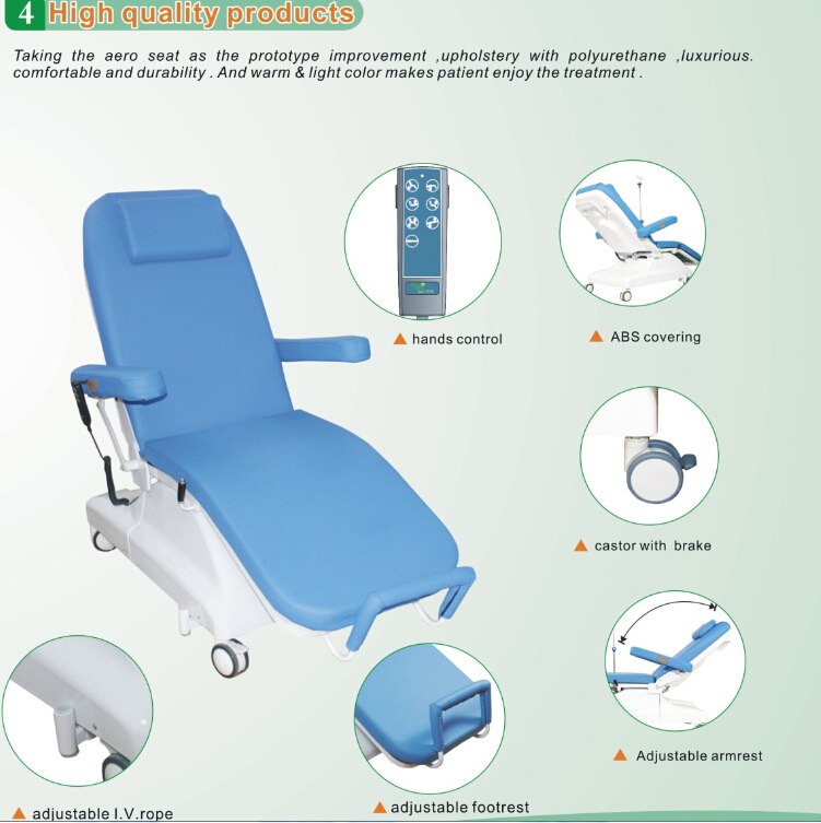 BT-DY001 hospital mobile electric motor dialysis chair medical recliner  armchair blood donation chair