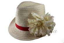 2015 Fashion knitted hat Handmade straw hat lady hat with flower