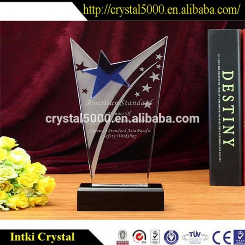 military custom crystal glass award trophy